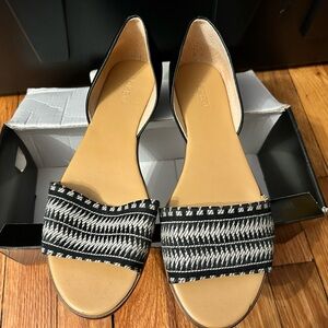 JCrew Factory Morgan woven peep toe flats